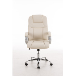 Fauteuil de bureau BIG Apoll en cuir artificiel V2 crème