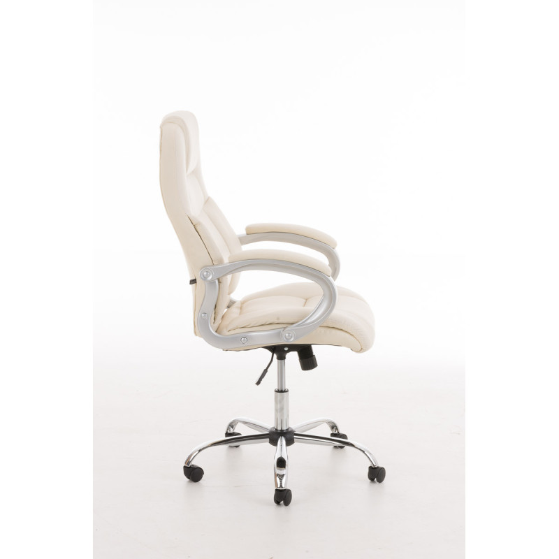 Fauteuil de bureau BIG Apoll en cuir artificiel V2 crème