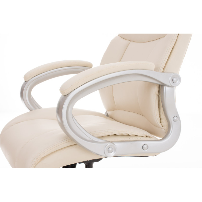 Fauteuil de bureau BIG Apoll en cuir artificiel V2 crème