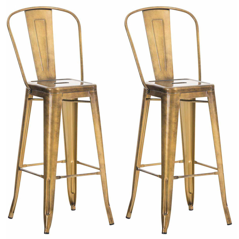 Ensemble de 2 tabourets de bar Aiden or