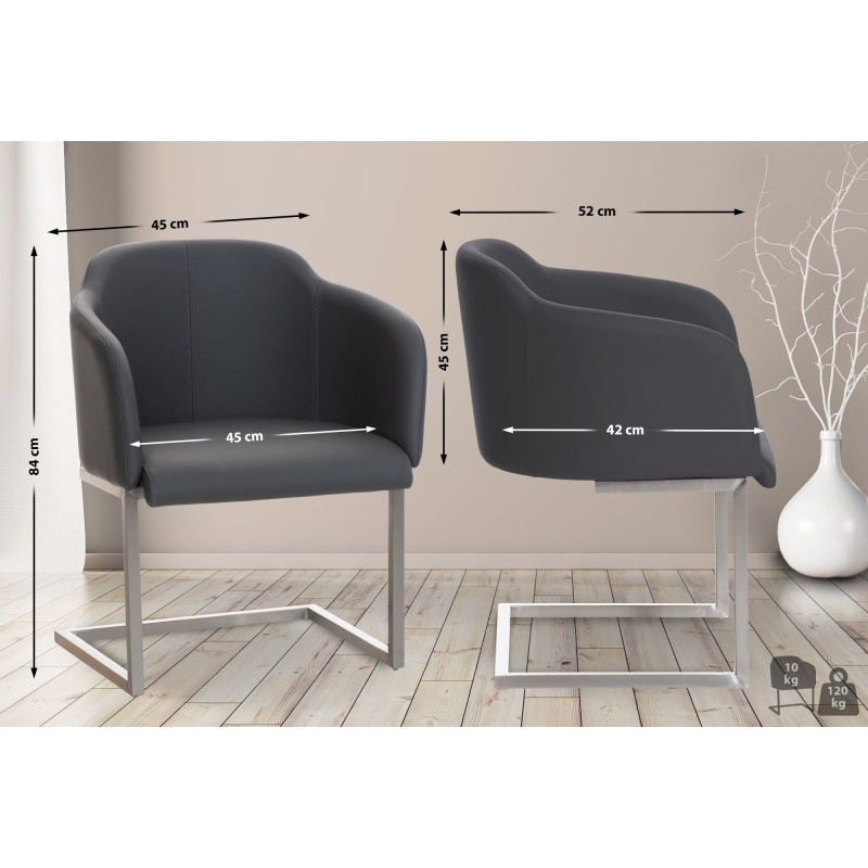 Chaise visiteur Magnus gris