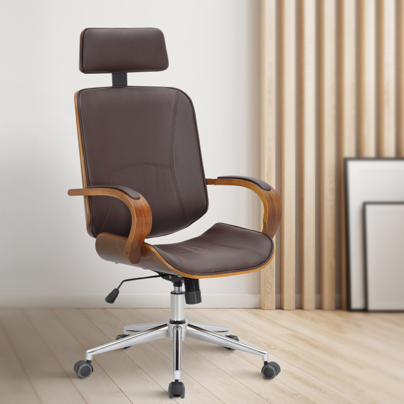 Fauteuil de bureau Dayton noyer/marron