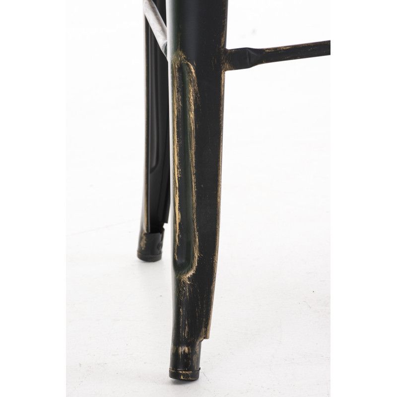 Ensemble de 2 tabourets de bar Aiden noir et or