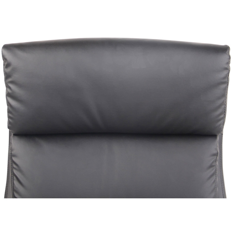 Sedia direzionale Bradford in similpelle o tessuto nero,Finta pelle