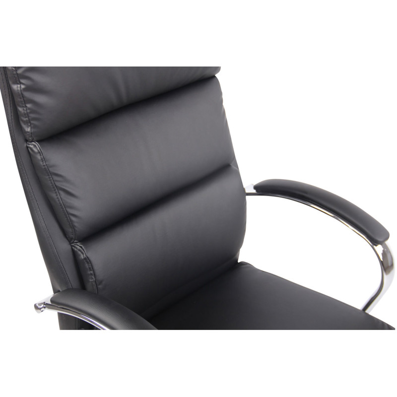 Sedia direzionale Bradford in similpelle o tessuto nero,Finta pelle