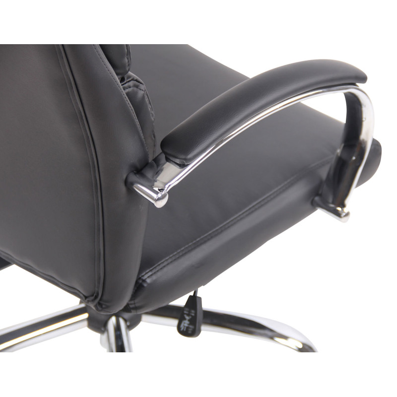 Sedia direzionale Bradford in similpelle o tessuto nero,Finta pelle