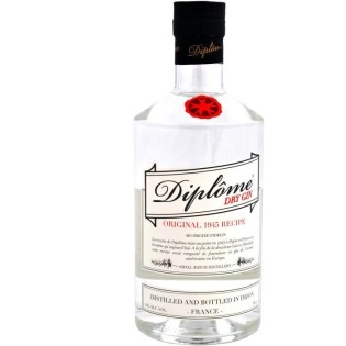 Diplôme Dry Gin 44° 70 CL - Le Dry Gin a la française, recette de 1945. La base parfaite pour tous vos cocktails a base de Gin !