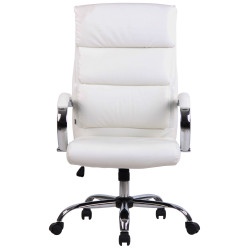 Fauteuil de bureau Bradford, similicuir blanc