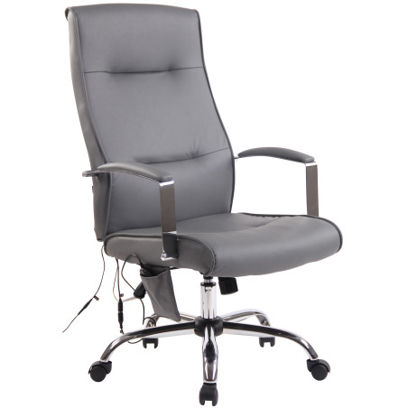 Fauteuil de bureau Portland en similicuir avec fonction massage, gris