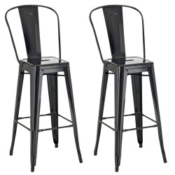 Ensemble de 2 tabourets de bar Aiden noir