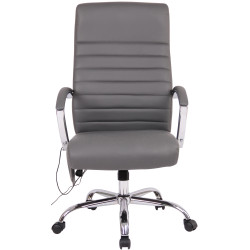 Fauteuil de bureau Valais en similicuir avec fonction massage, gris