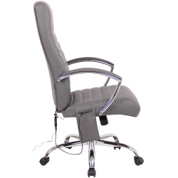 Fauteuil de bureau Valais en similicuir avec fonction massage, gris