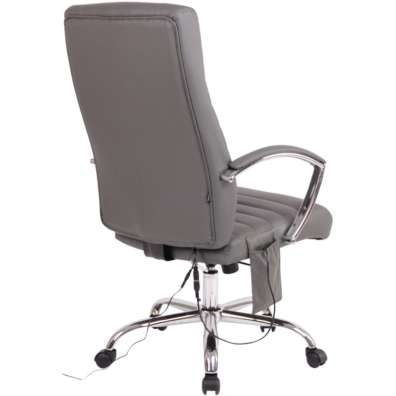 Poltrona Massaggiante Ufficio Valais In Similpelle O Stoffa grigio,Finta pelle