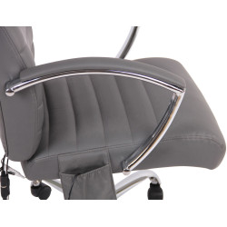Fauteuil de bureau Valais en similicuir avec fonction massage, gris