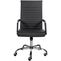 Silla De Oficina Amadora en polipiel o tela Negro,Simil cuero