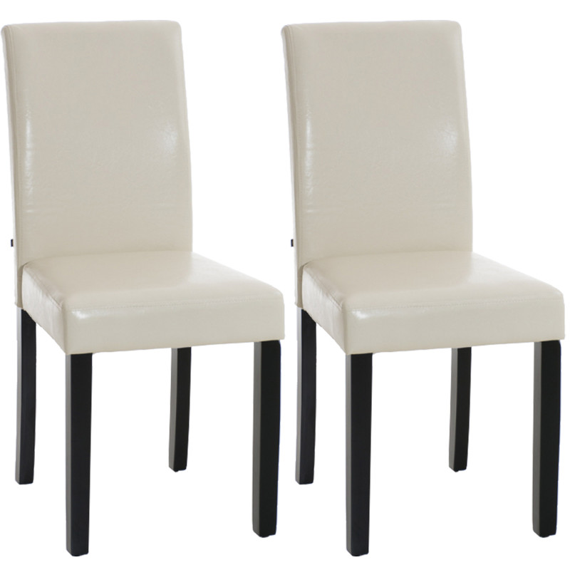 Lot de 2 chaises de salle à manger Ina noir crème