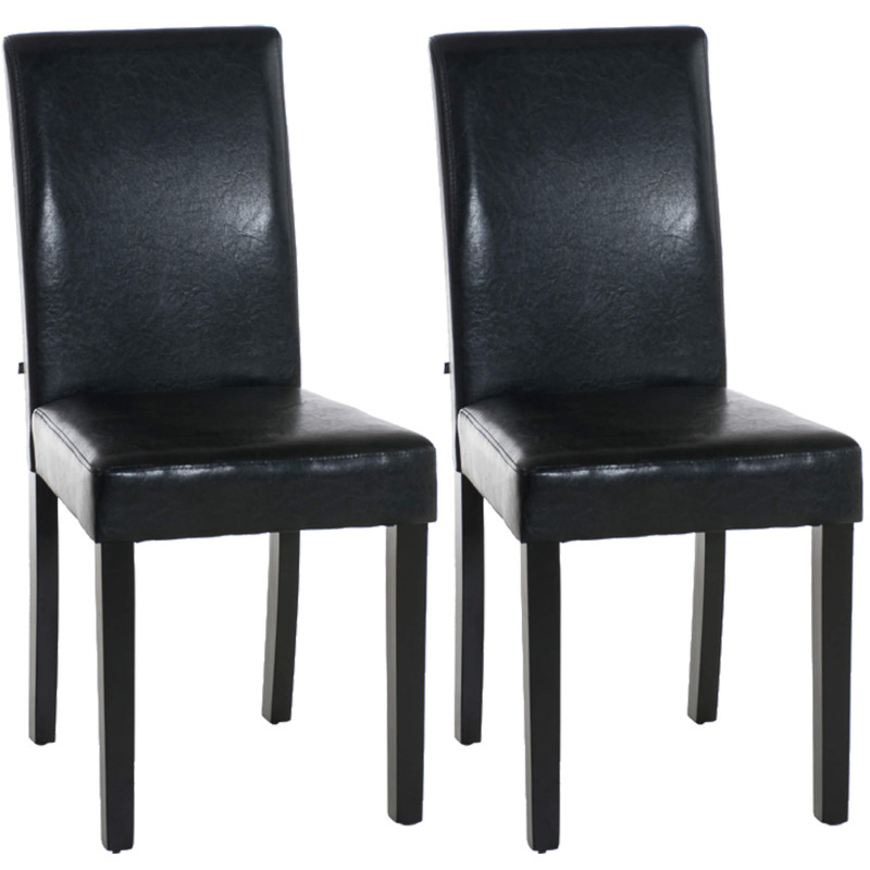 Lot de 2 chaises de salle à manger Ina noir noir