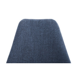 Chaise Pegleg tissu rond noir bleu
