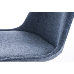 Chaise Pegleg tissu rond noir bleu