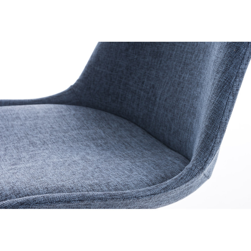 Chaise Pegleg tissu rond noir bleu