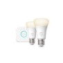 PHILIPS Hue White - Kit de démarrage ampoule LED connectée - 9,5W - E27 - Pack de 2