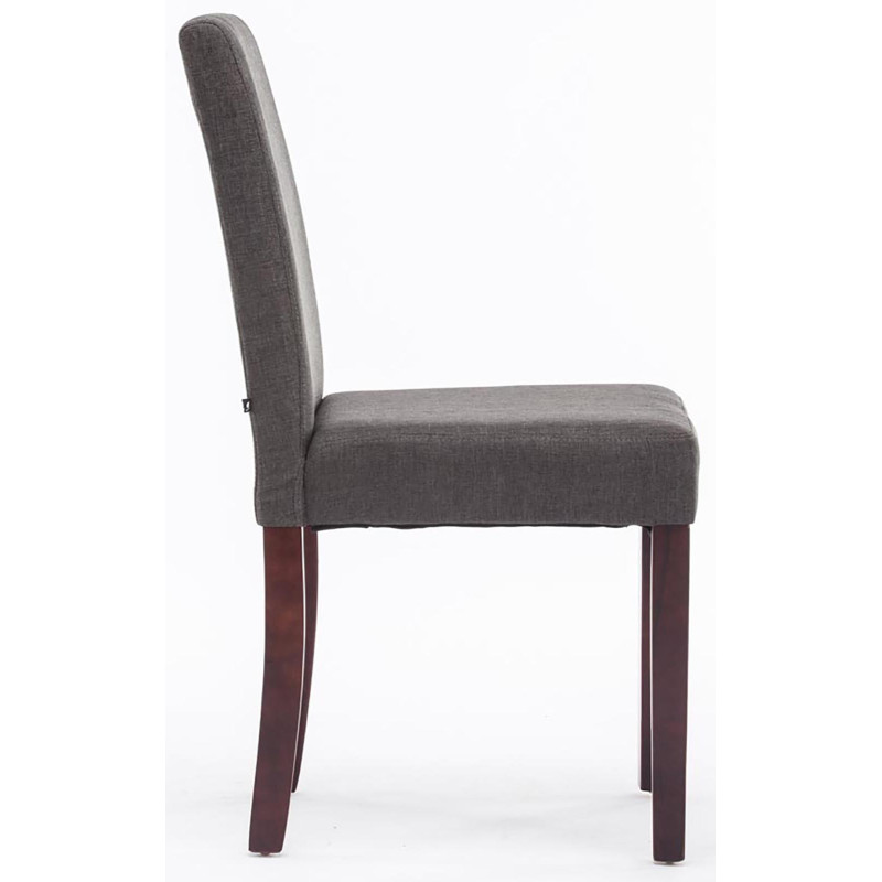 Chaise de salle à manger Ina en tissu cappuccino gris foncé