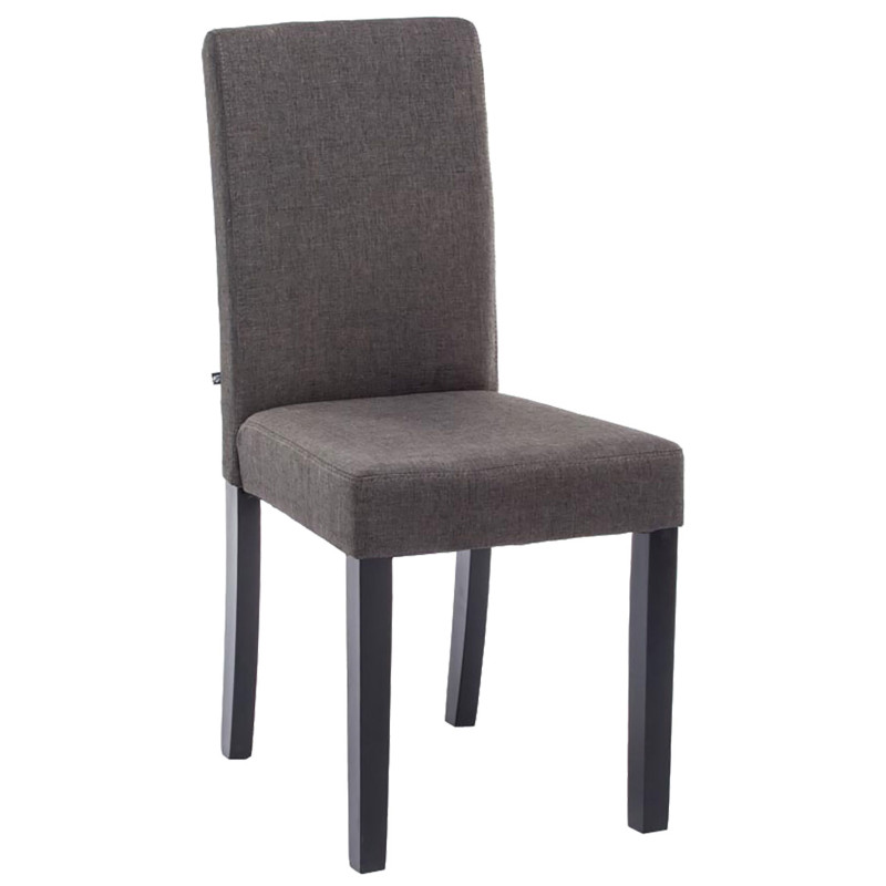 Chaise de salle à manger Ina tissu noir gris foncé