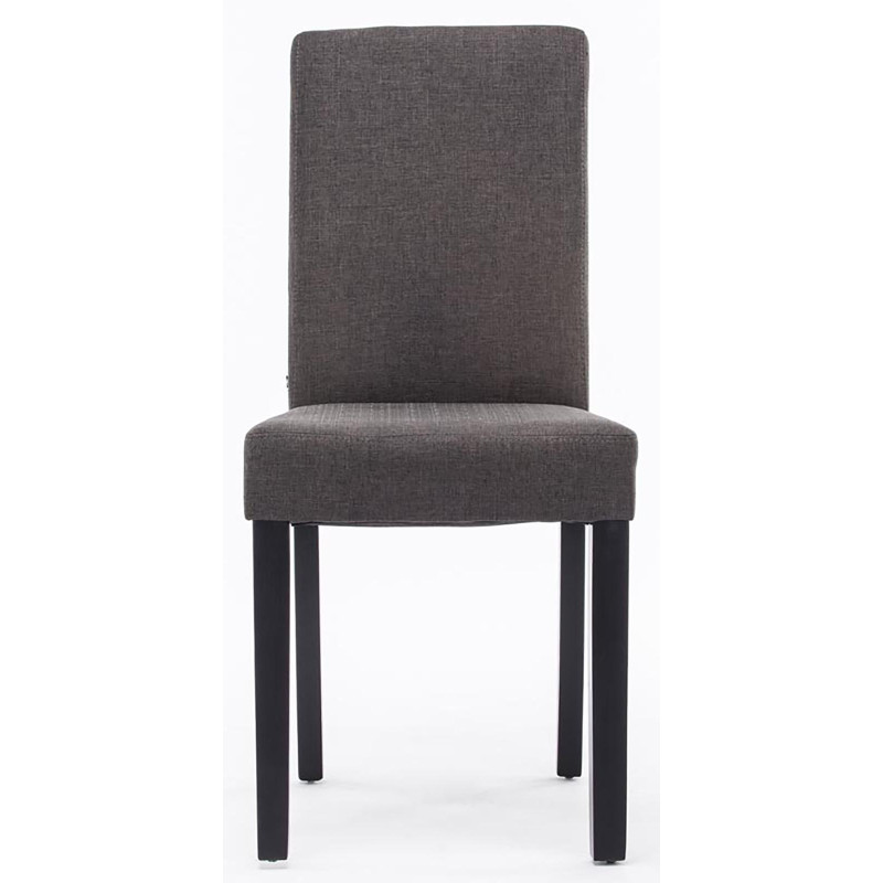 Chaise de salle à manger Ina tissu noir gris foncé