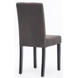 Chaise de salle à manger Ina tissu noir gris foncé
