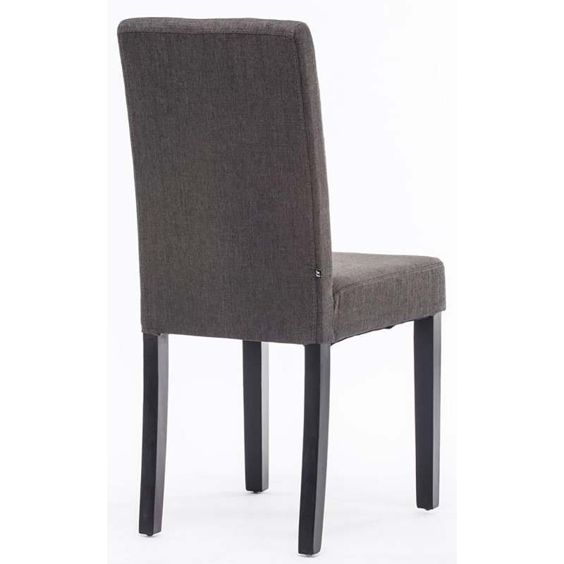 Chaise de salle à manger Ina tissu noir gris foncé