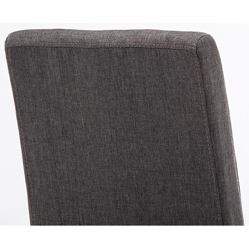 Chaise de salle à manger Ina tissu noir gris foncé