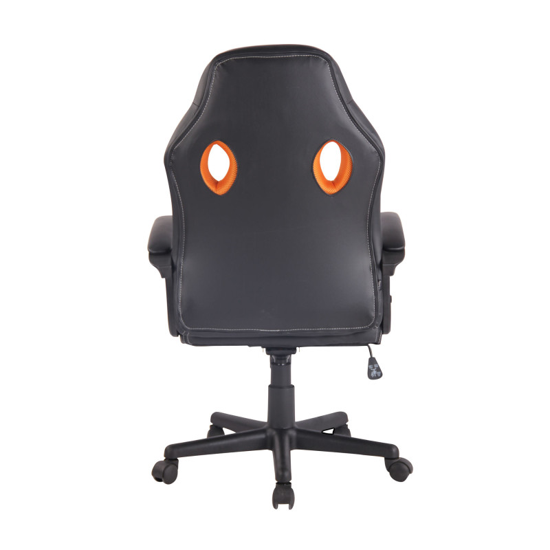 Silla de oficina Elbing en Cuero PU Negro/naranja