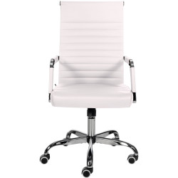 Fauteuil de bureau Amadora, similicuir blanc