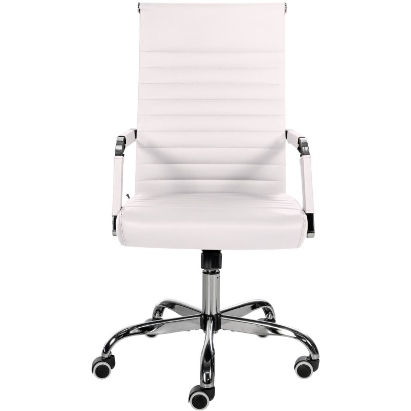 Fauteuil de bureau Amadora, similicuir blanc