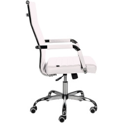 Fauteuil de bureau Amadora, similicuir blanc