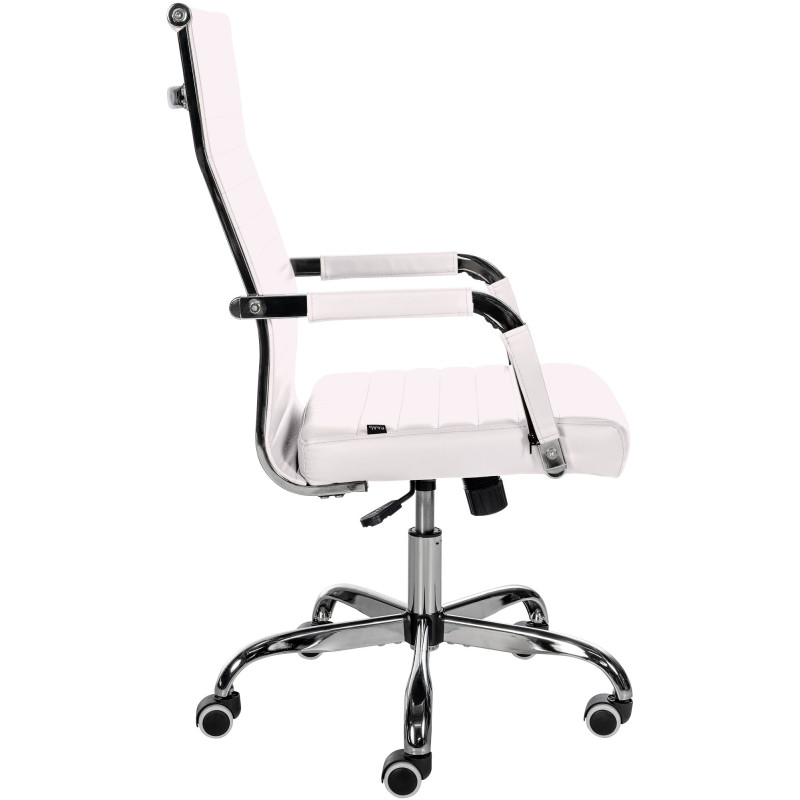 Fauteuil de bureau Amadora, similicuir blanc