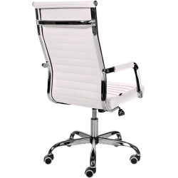 Silla De Oficina Amadora en polipiel o tela Blanco,Simil cuero