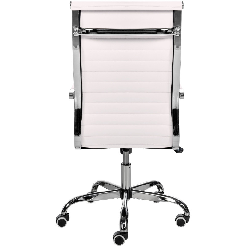 Fauteuil de bureau Amadora, similicuir blanc