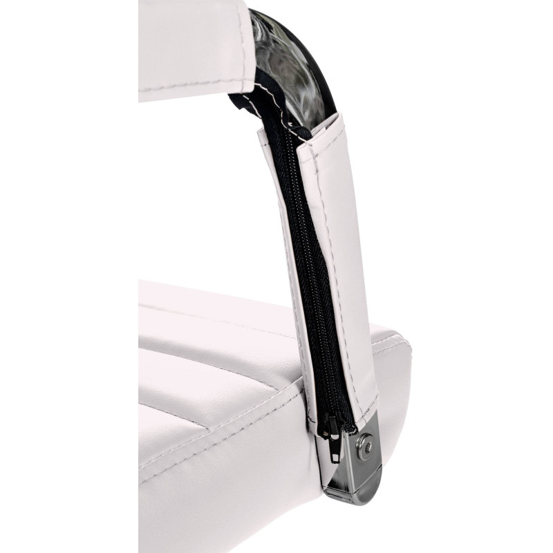 Fauteuil de bureau Amadora, similicuir blanc