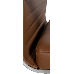 Chaise de bureau Amadora, similicuir, marron clair