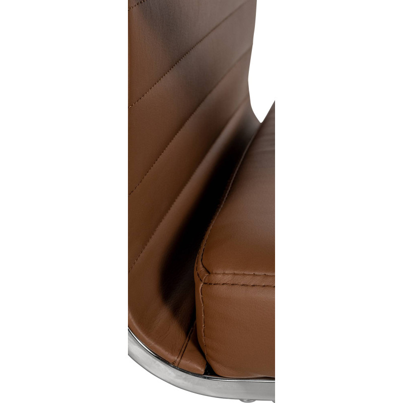 Chaise de bureau Amadora, similicuir, marron clair