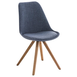 Chaise Pegleg tissu Carré naturel bleu