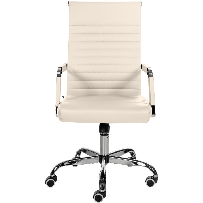 Fauteuil de bureau Amadora, similicuir crème