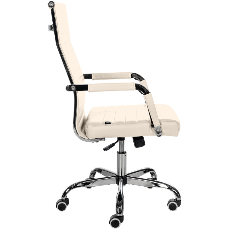 Fauteuil de bureau Amadora, similicuir crème