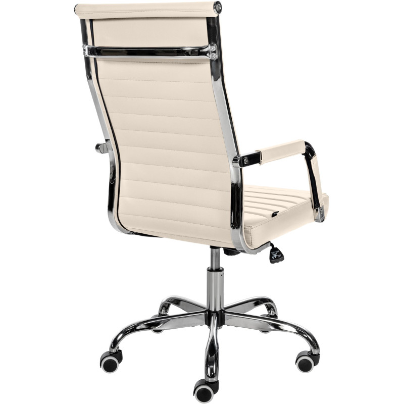 Fauteuil de bureau Amadora, similicuir crème