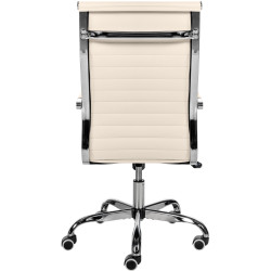 Fauteuil de bureau Amadora, similicuir crème