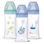 DODIE Lot de 3 Biberons Anti-Colique Sensation+ 330ml +6 Mois, Tétine Plate, Débit 3 - Bleu Mer et Vert Air