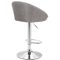 Lot de 2 tabourets de bar Miami V2 tissu chromé gris clair
