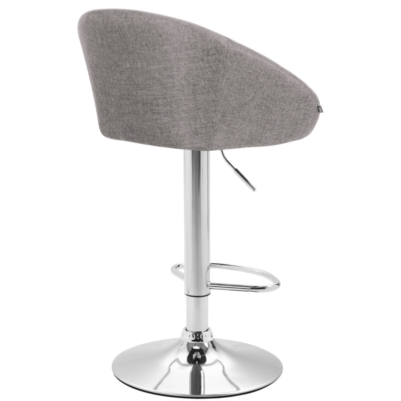 Lot de 2 tabourets de bar Miami V2 tissu chromé gris clair