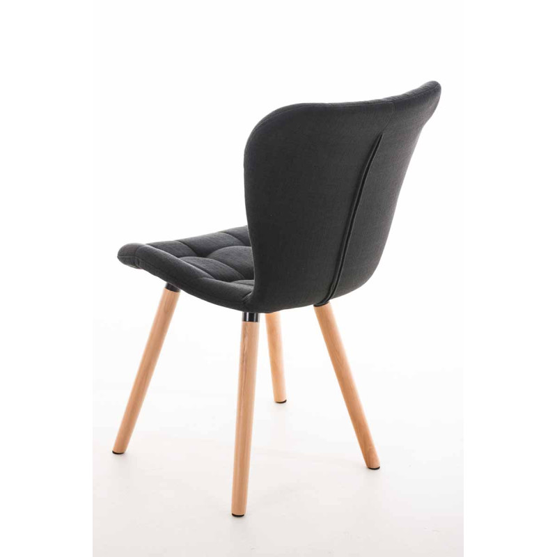Chaise Elda tissu naturel noir